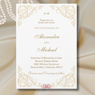 Ornate Vintage Baroque Wedding Invitation