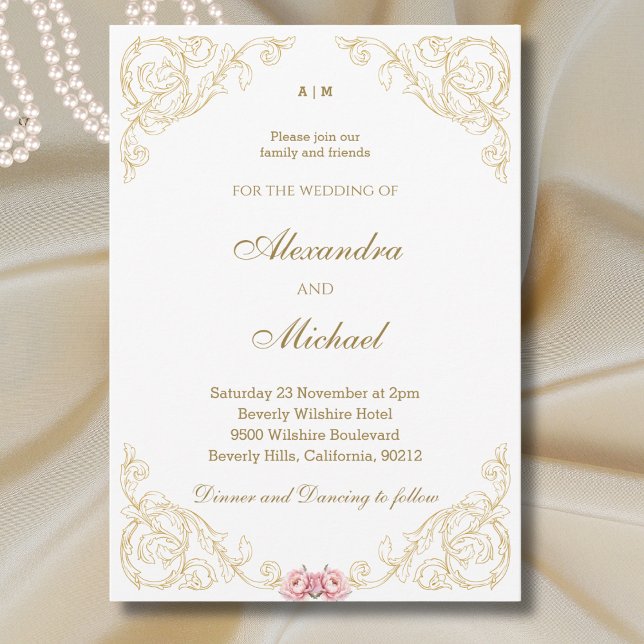Ornate Vintage Baroque Wedding  Invitation (Creator Uploaded)