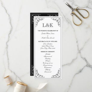 Ornate vintage border wedding ceremony program programme