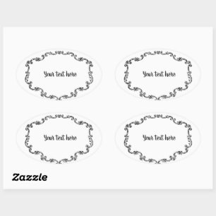 Ornate Vintage Frame Add Text Oval Labels
