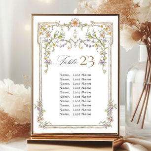 Ornate Vintage Frame Bohemian Seating Chart Card