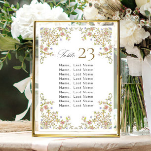 Ornate Vintage Frame Bohemian Seating Chart Invitation