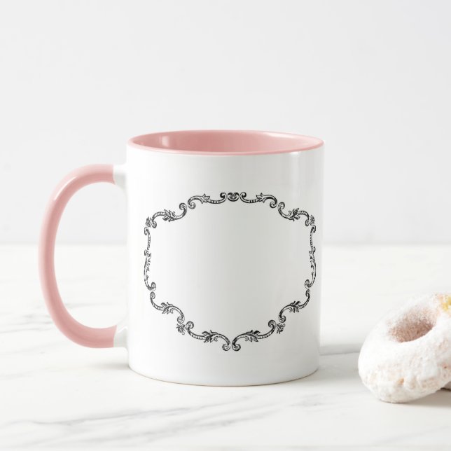 Ornate Vintage Frame Mug (With Donut)