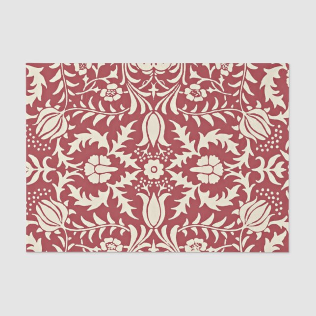 Ornate vintage pattern, dark red, tissue paper (Front)