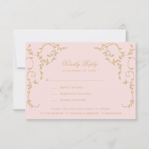 Ornate Vintage Pink Paris RSVP Card