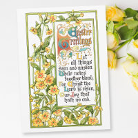 Ornate Vintage Religious Easter Hymn and Primroses
