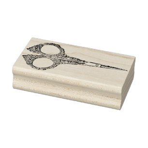 Ornate Vintage Sewing Scissors Rubber Art Stamp