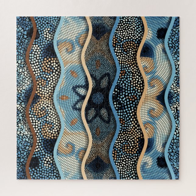 Ornate Waves: Mosaic Tile Texture. Jigsaw Puzzle (Vertical)