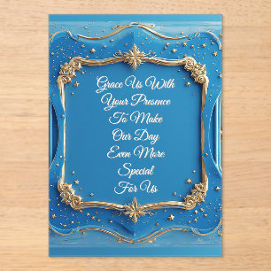 Ornate Wedding Gold Frame Acrylic Invitations
