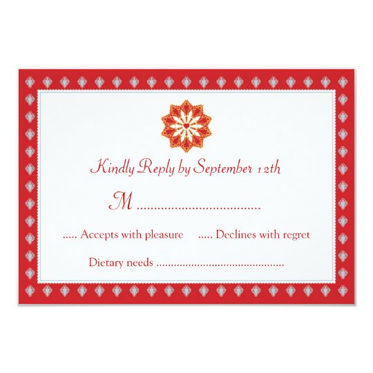 Ornate Wedding RSVP Card Invitation