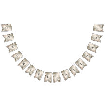 Ornate White Floral Frame Bunting Flag