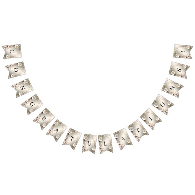 Ornate White Floral Frame Bunting Flag (All)