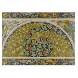 Ornate William Morris Style Peacock Grapevine Art Cutting Board