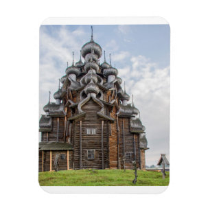 Ornate wooden church, Russia Magnet