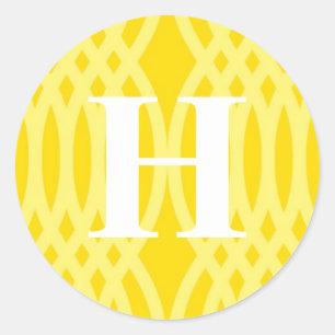 Ornate Woven Monogram - Letter H Classic Round Sticker