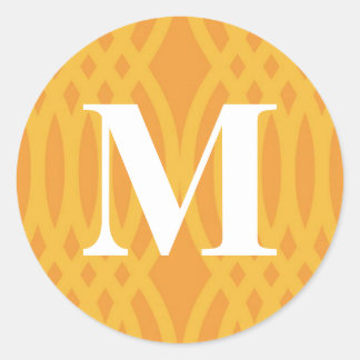 Ornate Woven Monogram - Letter M Classic Round Sticker