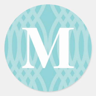 Ornate Woven Monogram - Letter M Classic Round Sticker