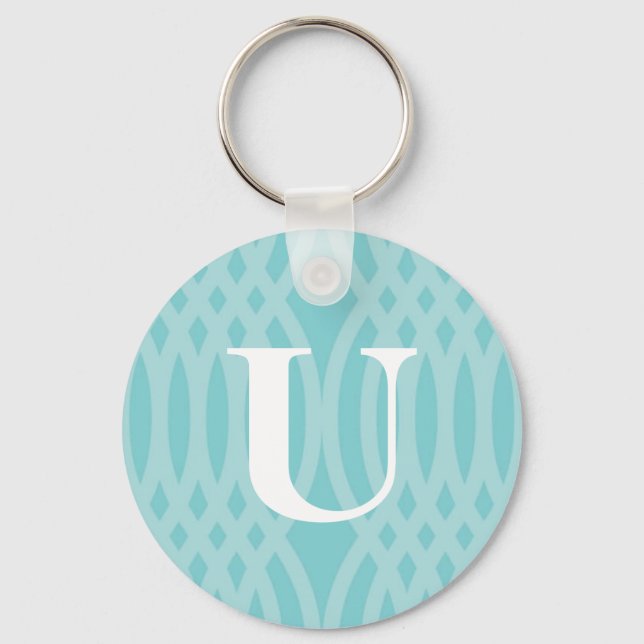 Ornate Woven Monogram - Letter U Key Ring (Front)