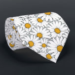 Ornate Yellow White Daisy Floral Art Pattern Tie<br><div class="desc">Unique neck tie with contemporary spring or summer yellow, black and white and white coloured Daisy flowers pattern. Ornate, funky, modern and whimsical hipster design for the artistic or artsy hip trend setter, vintage retro, nouveau deco art style lover. Unique, pretty, decorative, fashionable and trendy design for the professional and...</div>