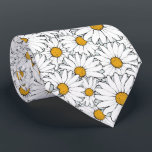 Ornate Yellow White Daisy Floral Art Pattern Tie<br><div class="desc">Unique neck tie with contemporary spring or summer yellow, black and white and white coloured Daisy flowers pattern. Ornate, funky, modern and whimsical hipster design for the artistic or artsy hip trend setter, vintage retro, nouveau deco art style lover. Unique, pretty, decorative, fashionable and trendy design for the professional and...</div>