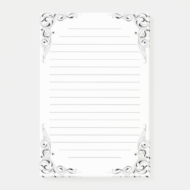 Ornately framed and lined notes (Front)