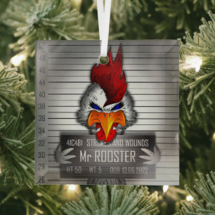 Ornement En Verre Mr Rooster Glass Tree Decoration