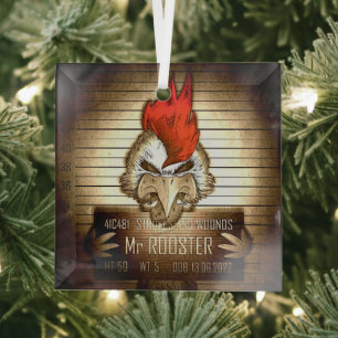 Ornement En Verre Mr Rooster Vintage Glass Tree Decoration