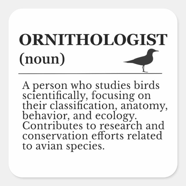 Ornithologist Definition - Vogelkunde (Birdwatchin Square Sticker (Front)