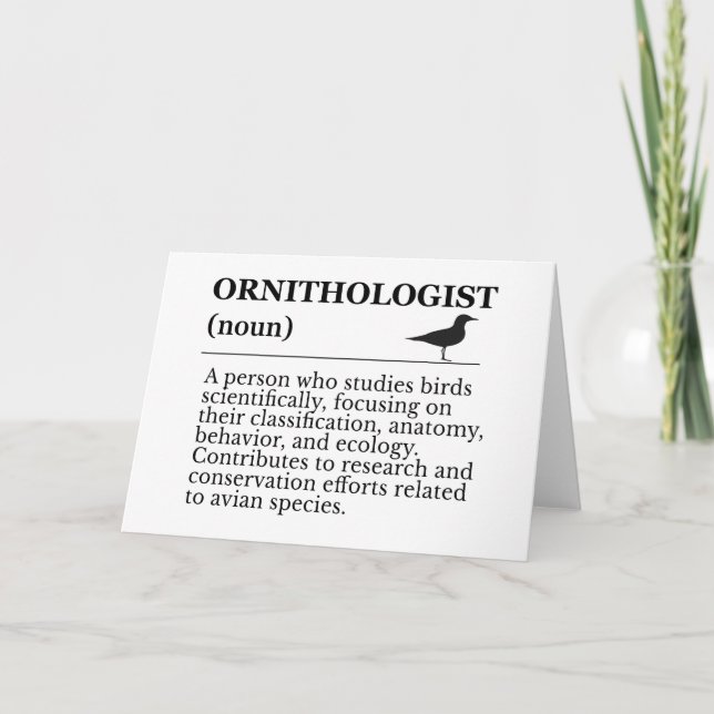 Ornithologist Definition - Vogelkunde (Birdwatchin Thank You Card (Front)