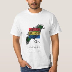 Ornithophile: Parrot sketch with colour blocks T-Shirt