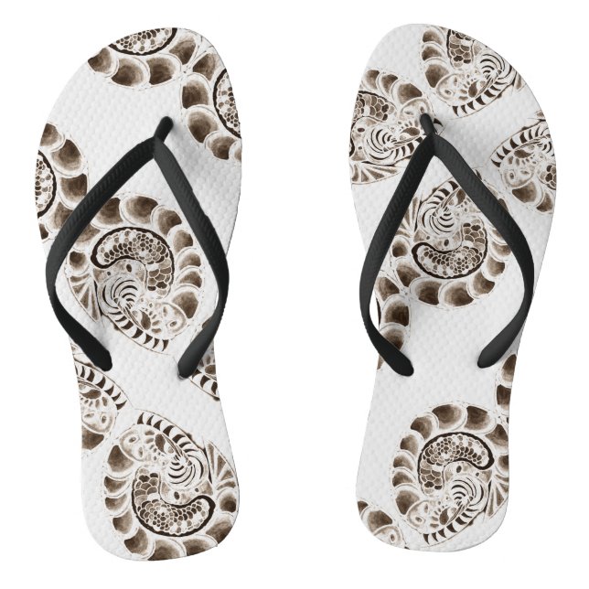 Oroboros Kaleidoscope design Flip Flops (Footbed)