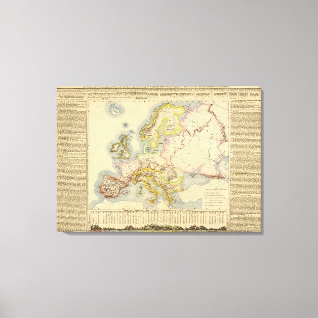 Orographic map of Europe Canvas Print (Front)