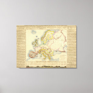 Orographic map of Europe Canvas Print