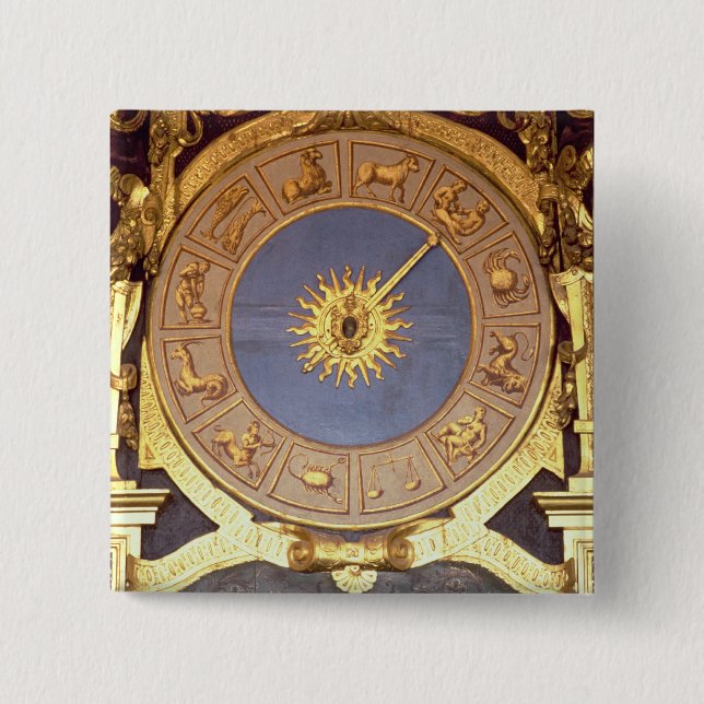 Orologio Zodicale (Zodiac Clock) (fresco and gilde 15 Cm Square Badge (Front)