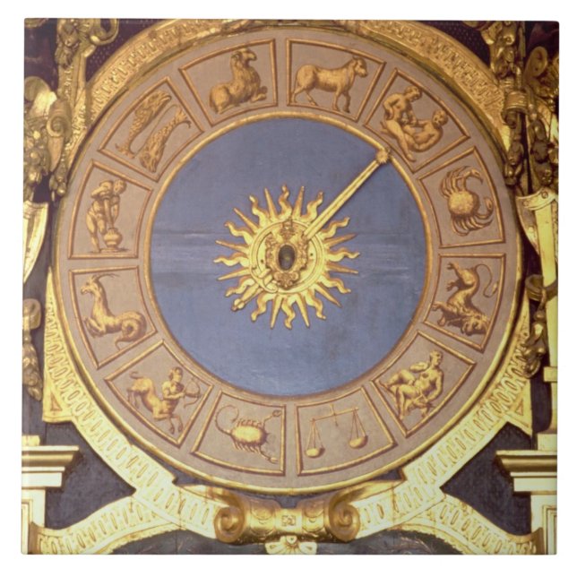 Orologio Zodicale (Zodiac Clock) (fresco and gilde Tile (Front)