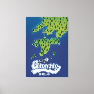 Oronsay Scotland island map  Canvas Print