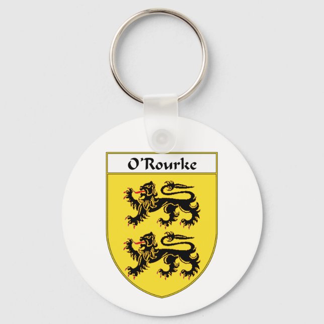 O'Rourke Coat of Arms/Family Crest Key Ring (Front)