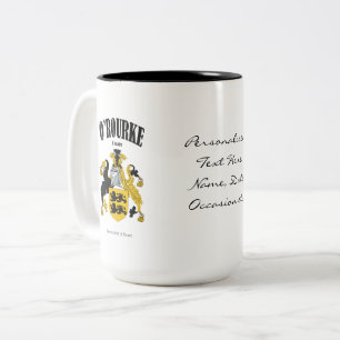 O'Rourke Family Crest, Translation & Meaning Two-Tone Coffee Mug