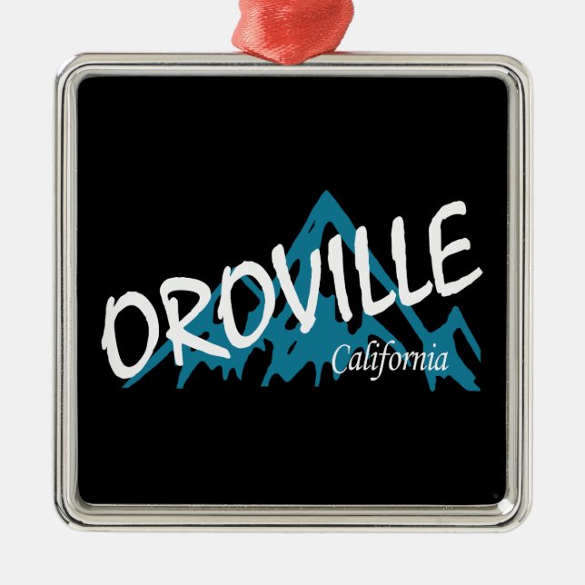 Oroville California Mountains Metal Tree Decoration (Front)
