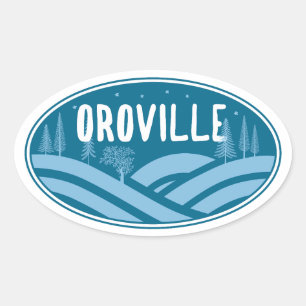 Oroville California Outdoors Oval Sticker