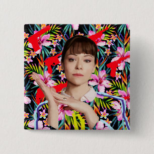 Orphan Black Alison - Floral Pattern 15 Cm Square Badge