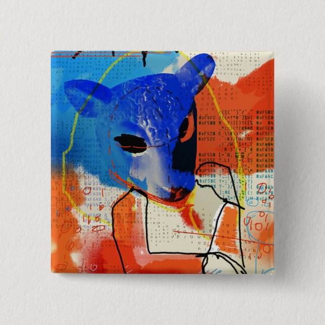 Orphan Black | MK - Sheep Mask Silhouette 15 Cm Square Badge (Front)