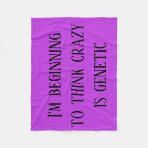 Orphan Black quote,crazy is genetic,formal print Fleece Blanket