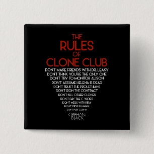 Orphan Black The Rules of Clone Club 15 Cm Square Badge