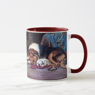 Orphan Dog with Collie Vintage Art Mug