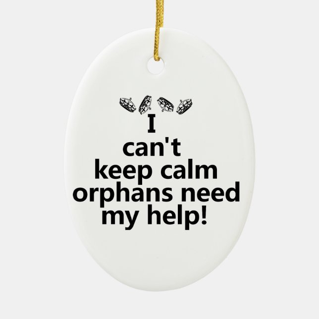 Orphans need my help ceramic tree decoration (Front)