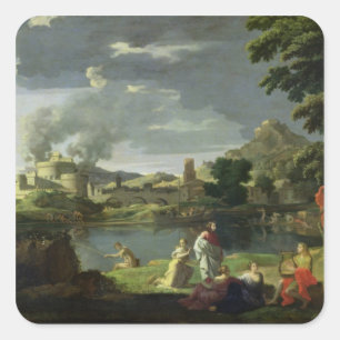 Orpheus and Eurydice 2 Square Sticker