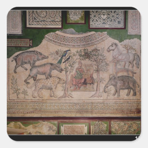 Orpheus charming the animals square sticker