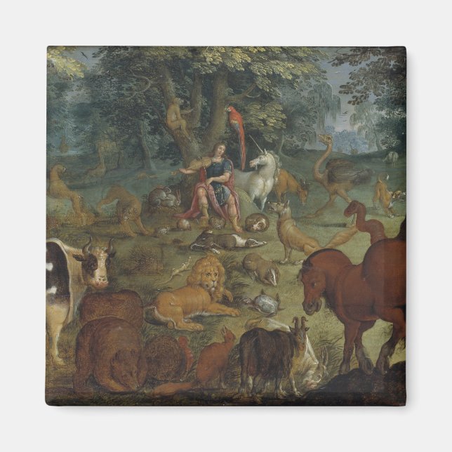 Orpheus Charming the Beasts (oil on panel) Magnet (Front)