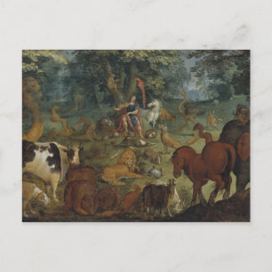 Orpheus Charming the Beasts (oil on panel) Postcard